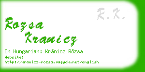 rozsa kranicz business card