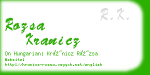 rozsa kranicz business card